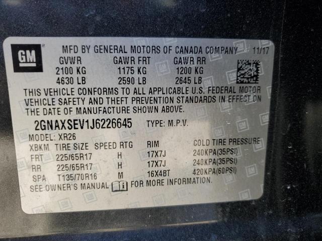 Photo 11 VIN: 2GNAXSEV1J6226645 - CHEVROLET EQUINOX 