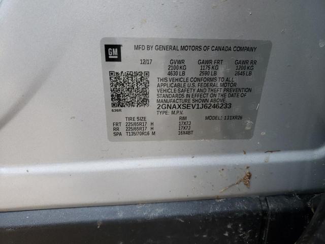 Photo 9 VIN: 2GNAXSEV1J6246233 - CHEVROLET EQUINOX LT 