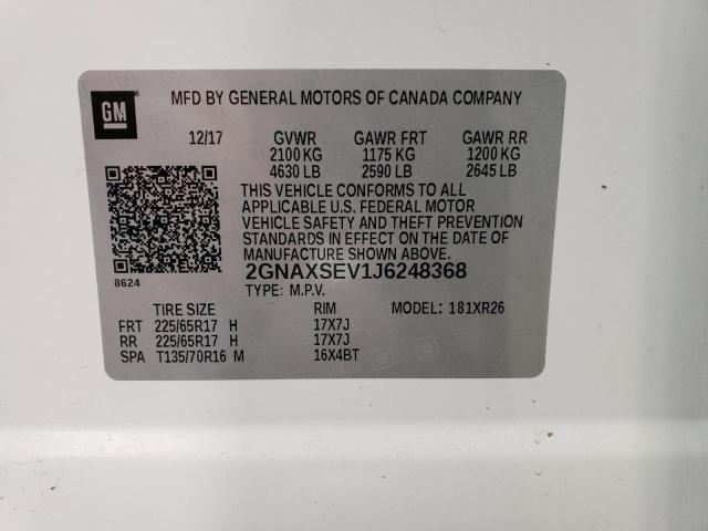 Photo 11 VIN: 2GNAXSEV1J6248368 - CHEVROLET EQUINOX 