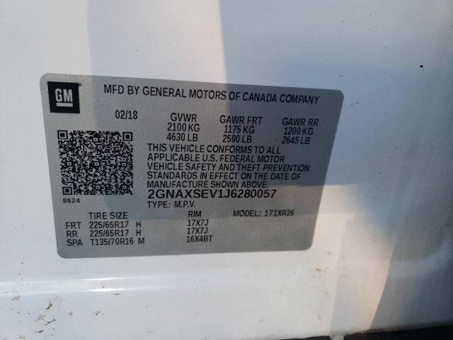 Photo 12 VIN: 2GNAXSEV1J6280057 - CHEVROLET EQUINOX LT 