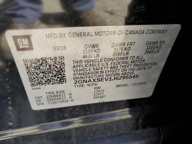 Photo 9 VIN: 2GNAXSEV1J6295545 - CHEVROLET EQUINOX LT 