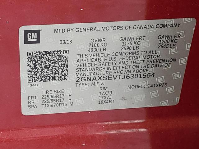 Photo 11 VIN: 2GNAXSEV1J6301554 - CHEVROLET EQUINOX 