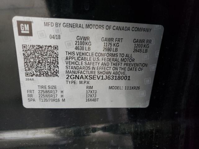 Photo 9 VIN: 2GNAXSEV1J6318001 - CHEVROLET EQUINOX LT 