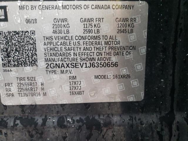 Photo 12 VIN: 2GNAXSEV1J6350656 - CHEVROLET EQUINOX 