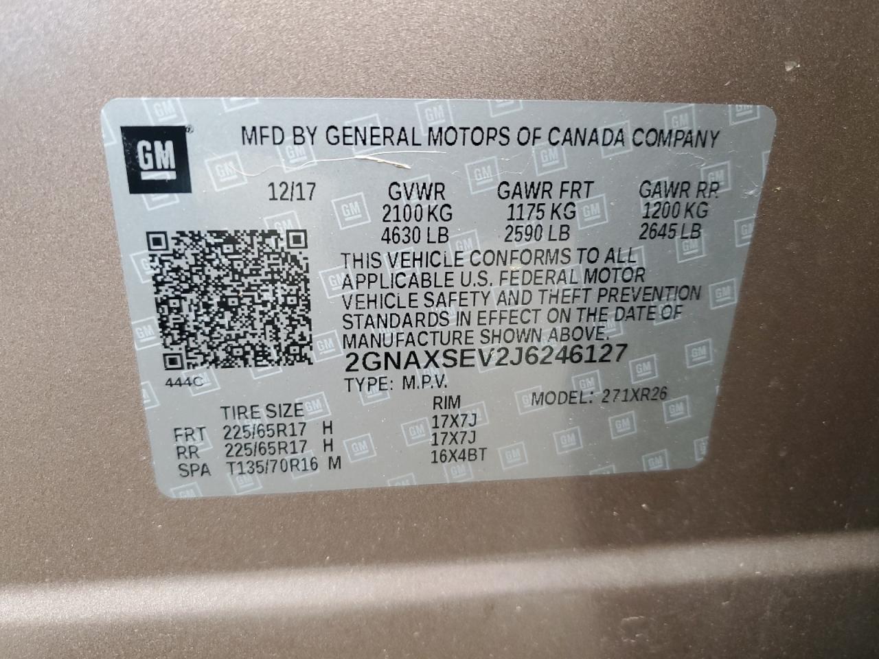 Photo 12 VIN: 2GNAXSEV2J6246127 - CHEVROLET EQUINOX 