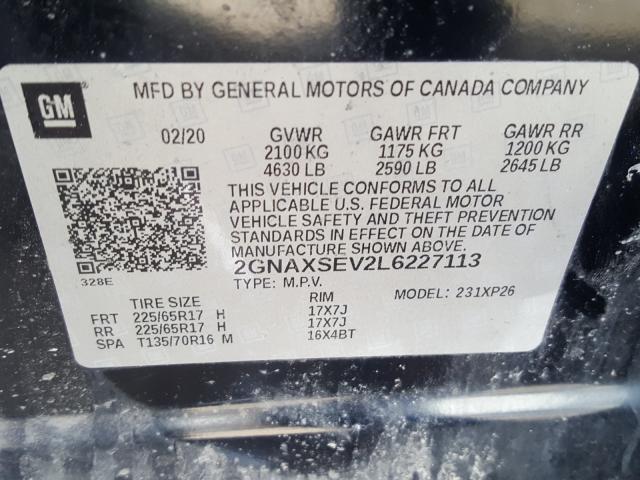 Photo 9 VIN: 2GNAXSEV2L6227113 - CHEVROLET EQUINOX LS 