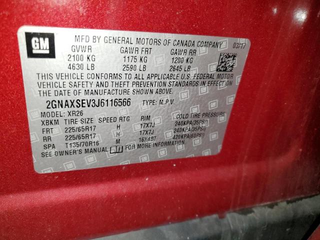 Photo 13 VIN: 2GNAXSEV3J6116566 - CHEVROLET EQUINOX LT 