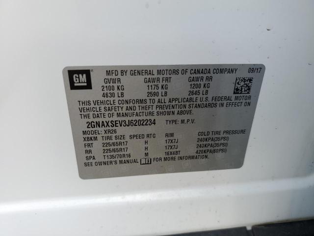 Photo 9 VIN: 2GNAXSEV3J6202234 - CHEVROLET EQUINOX LT 