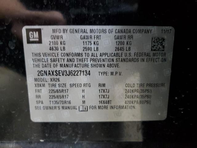 Photo 12 VIN: 2GNAXSEV3J6227134 - CHEVROLET EQUINOX LT 