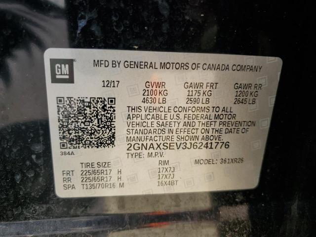 Photo 11 VIN: 2GNAXSEV3J6241776 - CHEVROLET EQUINOX LT 