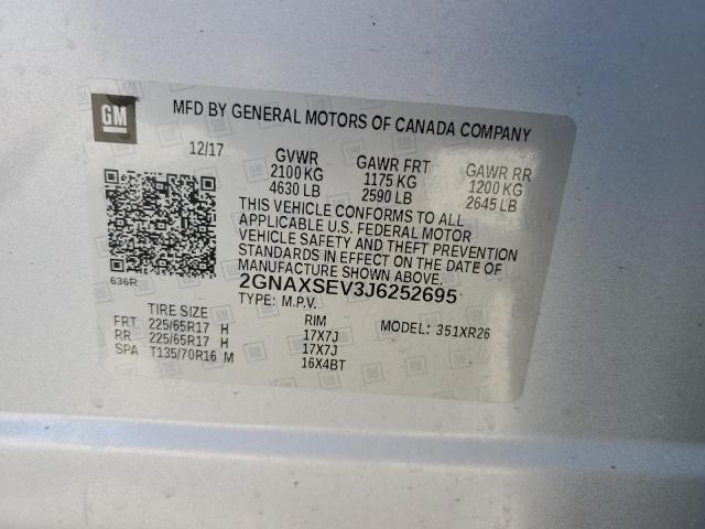 Photo 12 VIN: 2GNAXSEV3J6252695 - CHEVROLET EQUINOX LT 