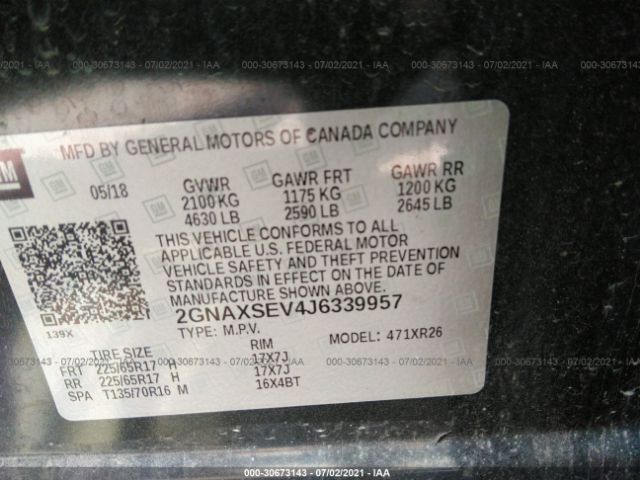 Photo 8 VIN: 2GNAXSEV4J6339957 - CHEVROLET EQUINOX 