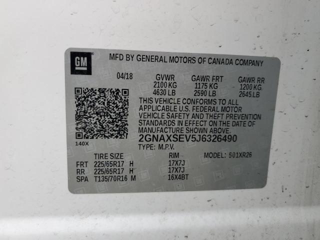 Photo 13 VIN: 2GNAXSEV5J6326490 - CHEVROLET EQUINOX LT 