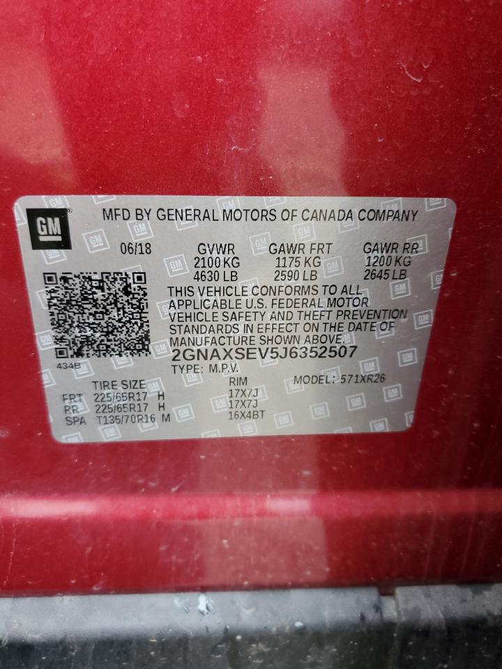 Photo 11 VIN: 2GNAXSEV5J6352507 - CHEVROLET EQUINOX 