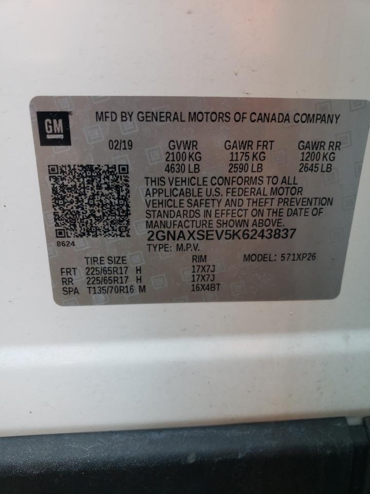 Photo 11 VIN: 2GNAXSEV5K6243837 - CHEVROLET EQUINOX 