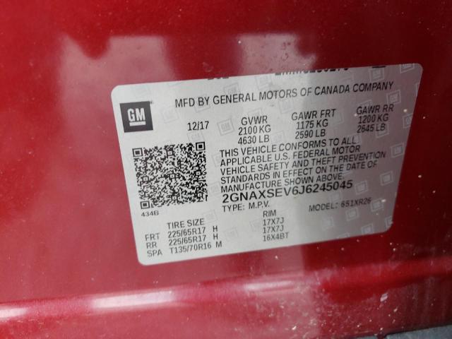 Photo 13 VIN: 2GNAXSEV6J6245045 - CHEVROLET EQUINOX LT 