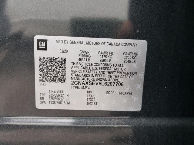 Photo 9 VIN: 2GNAXSEV6L6207706 - CHEVROLET EQUINOX LS 