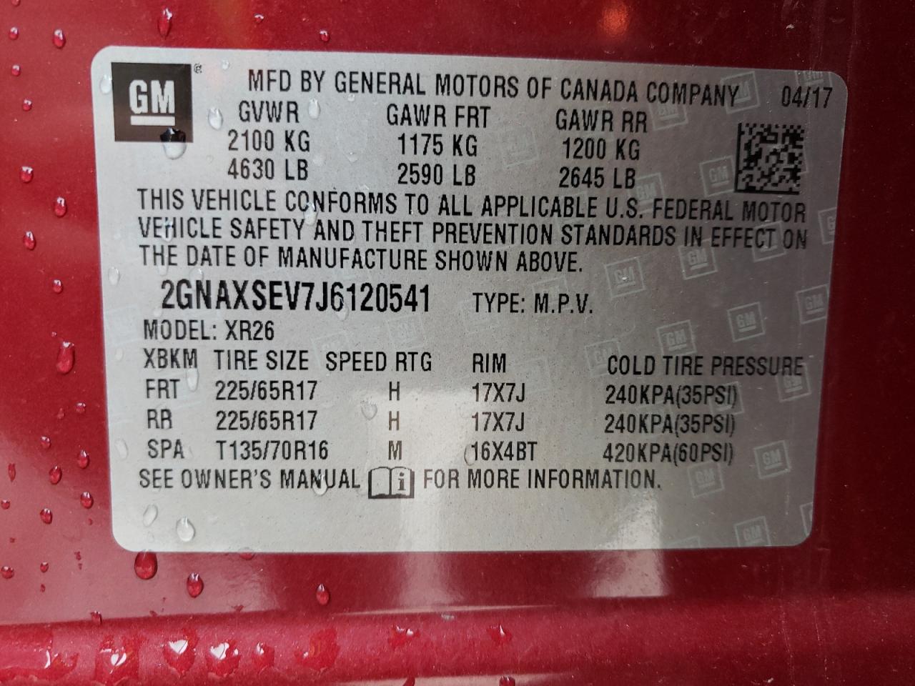 Photo 12 VIN: 2GNAXSEV7J6120541 - CHEVROLET EQUINOX 