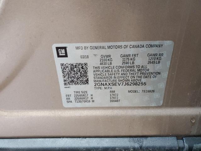 Photo 12 VIN: 2GNAXSEV7J6298255 - CHEVROLET EQUINOX 