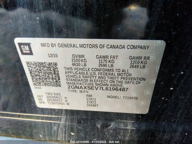 Photo 8 VIN: 2GNAXSEV7L6196487 - CHEVROLET EQUINOX 