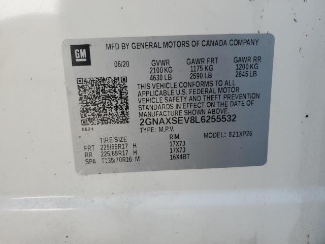 Photo 12 VIN: 2GNAXSEV8L6255532 - CHEVROLET EQUINOX LS 