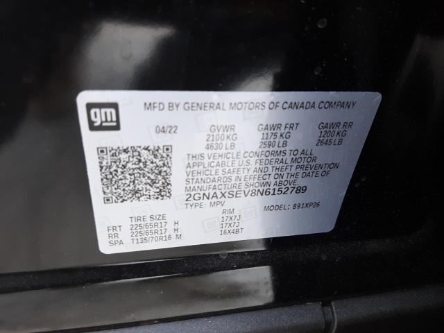 Photo 9 VIN: 2GNAXSEV8N6152789 - CHEVROLET EQUINOX LS 