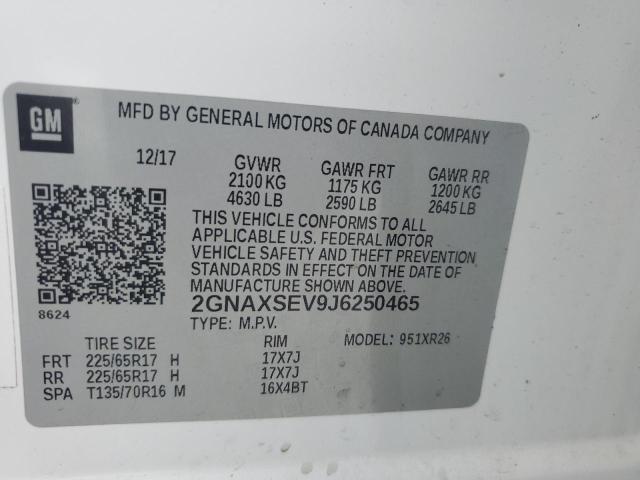 Photo 12 VIN: 2GNAXSEV9J6250465 - CHEVROLET EQUINOX LT 