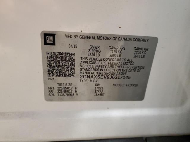 Photo 12 VIN: 2GNAXSEV9J6317145 - CHEVROLET EQUINOX LT 