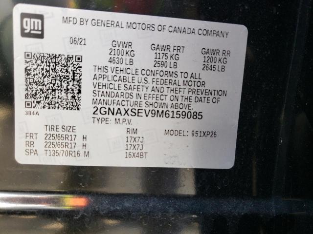 Photo 9 VIN: 2GNAXSEV9M6159085 - CHEVROLET EQUINOX LS 