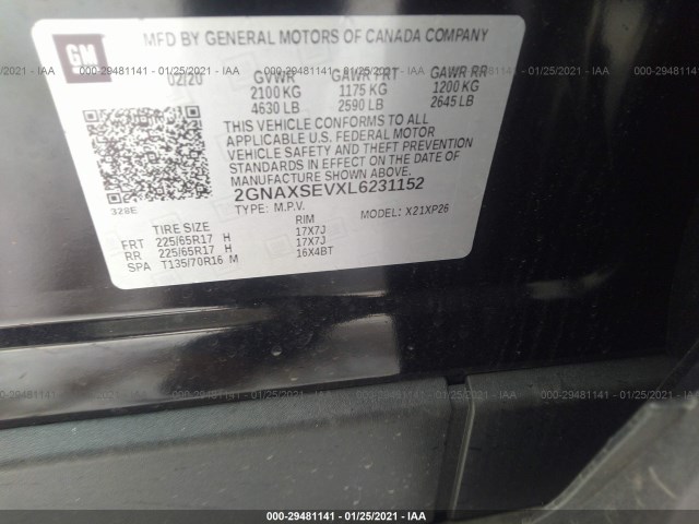 Photo 8 VIN: 2GNAXSEVXL6231152 - CHEVROLET EQUINOX 