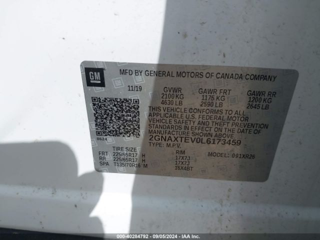 Photo 8 VIN: 2GNAXTEV0L6173459 - CHEVROLET EQUINOX 