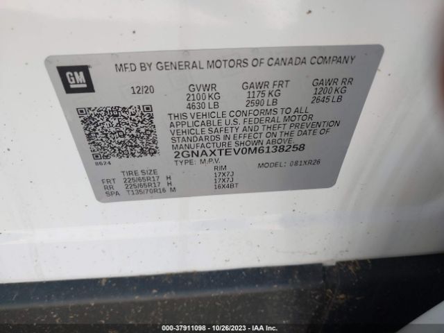 Photo 8 VIN: 2GNAXTEV0M6138258 - CHEVROLET EQUINOX 