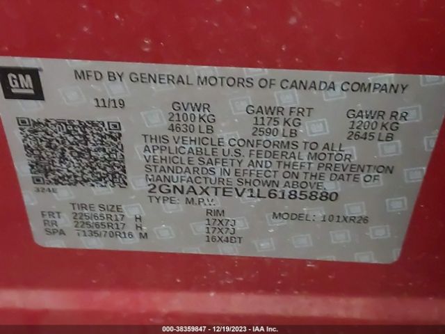 Photo 8 VIN: 2GNAXTEV1L6185880 - CHEVROLET EQUINOX 