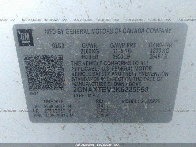 Photo 8 VIN: 2GNAXTEV2K6225558 - CHEVROLET EQUINOX 