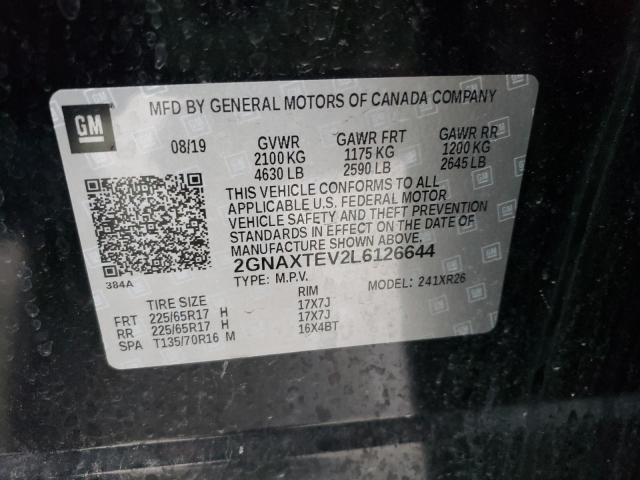 Photo 9 VIN: 2GNAXTEV2L6126644 - CHEVROLET EQUINOX LT 