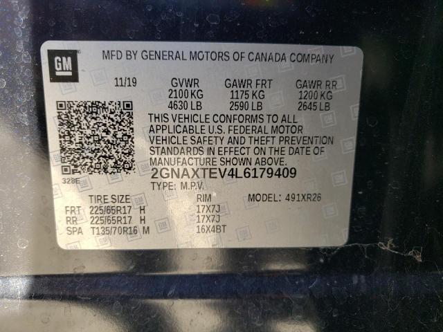 Photo 12 VIN: 2GNAXTEV4L6179409 - CHEVROLET EQUINOX LT 