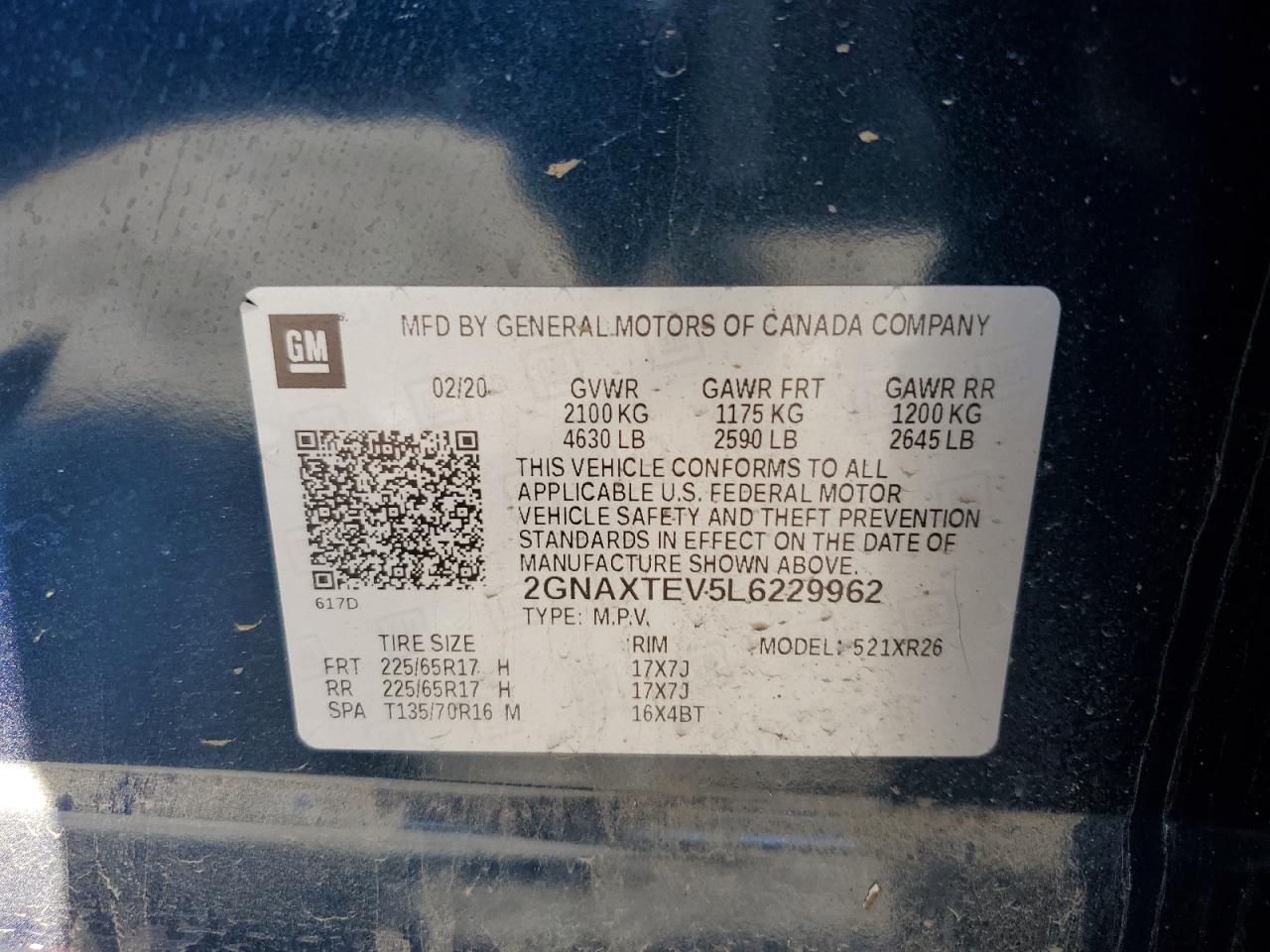 Photo 12 VIN: 2GNAXTEV5L6229962 - CHEVROLET EQUINOX 