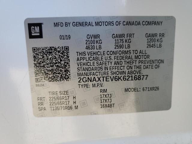 Photo 13 VIN: 2GNAXTEV6K6216877 - CHEVROLET EQUINOX LT 