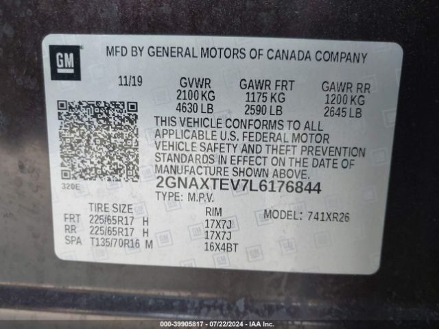 Photo 8 VIN: 2GNAXTEV7L6176844 - CHEVROLET EQUINOX 