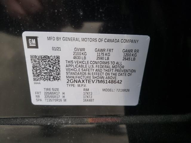 Photo 9 VIN: 2GNAXTEV7M6148646 - CHEVROLET EQUINOX LT 