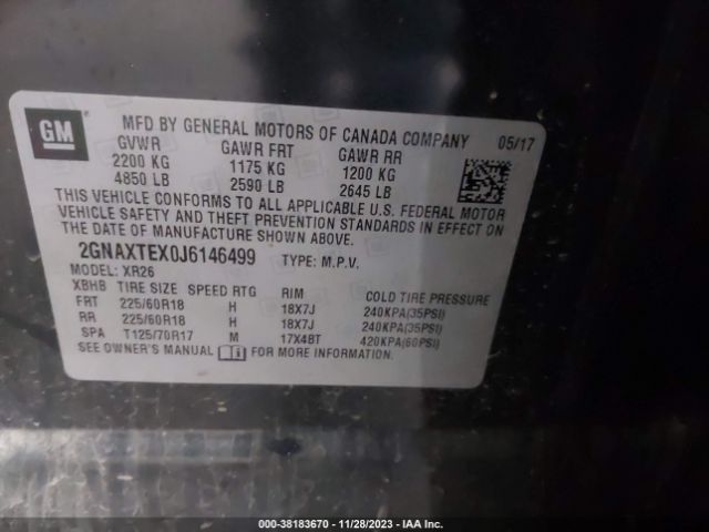 Photo 8 VIN: 2GNAXTEX0J6146499 - CHEVROLET EQUINOX 