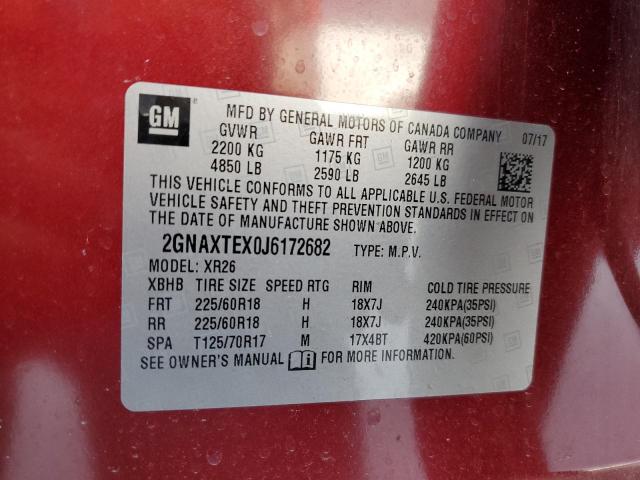 Photo 12 VIN: 2GNAXTEX0J6172682 - CHEVROLET EQUINOX LT 