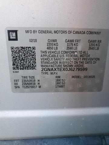 Photo 11 VIN: 2GNAXTEX0J6279599 - CHEVROLET EQUINOX LT 