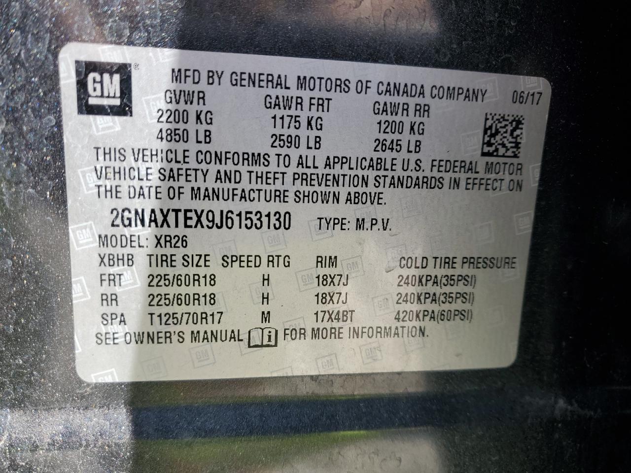 Photo 12 VIN: 2GNAXTEX9J6153130 - CHEVROLET EQUINOX 