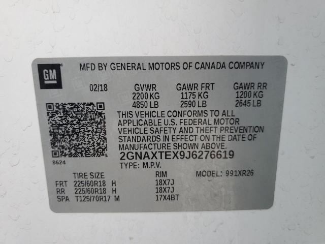 Photo 12 VIN: 2GNAXTEX9J6276619 - CHEVROLET EQUINOX LT 