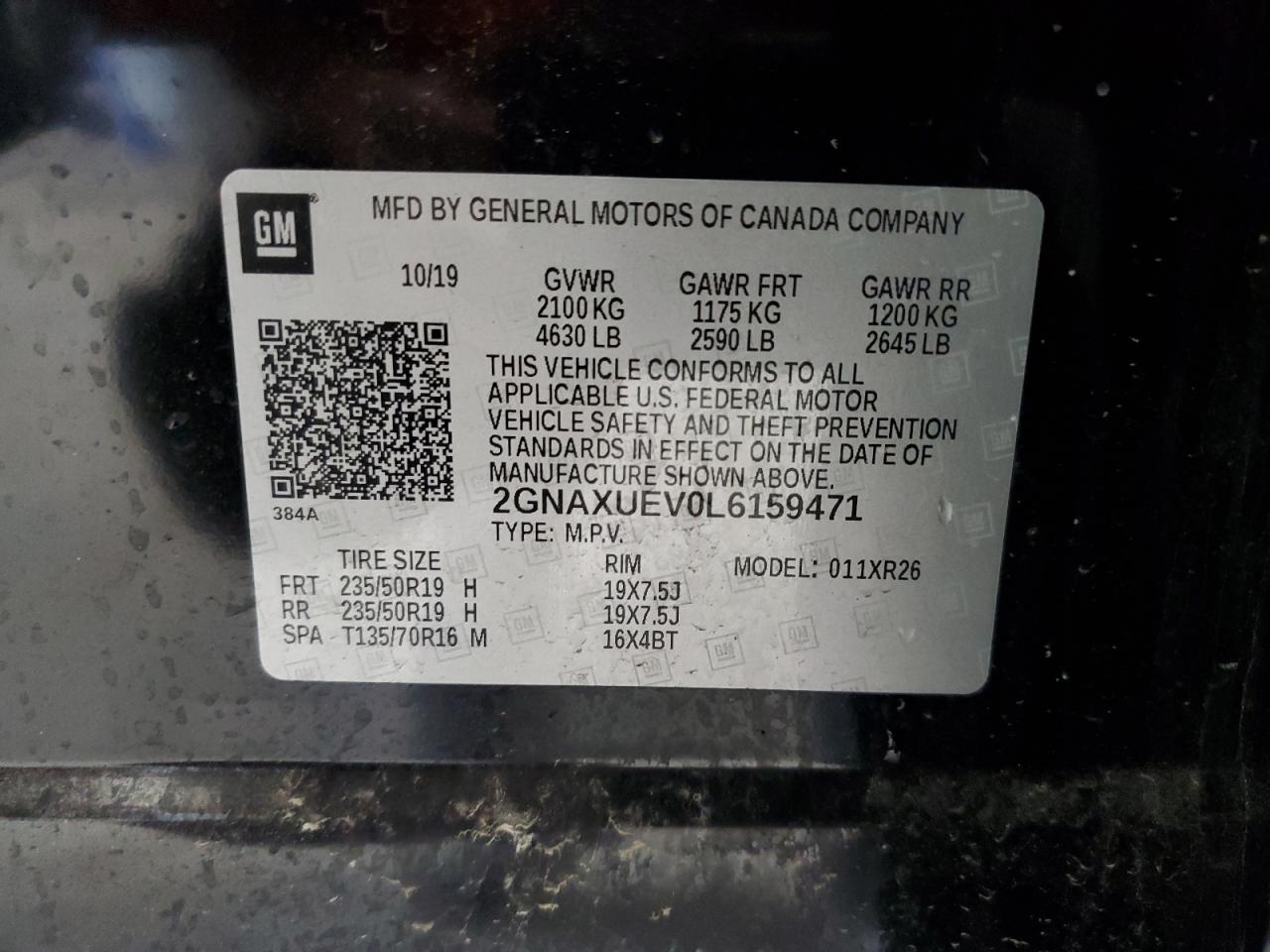 Photo 11 VIN: 2GNAXUEV0L6159471 - CHEVROLET EQUINOX 