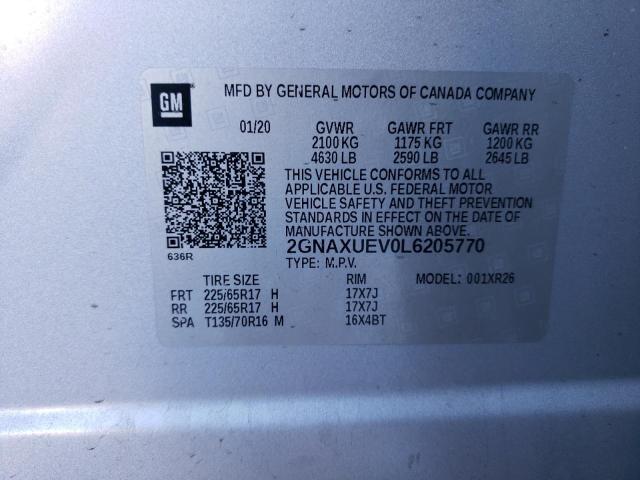 Photo 11 VIN: 2GNAXUEV0L6205770 - CHEVROLET EQUINOX 