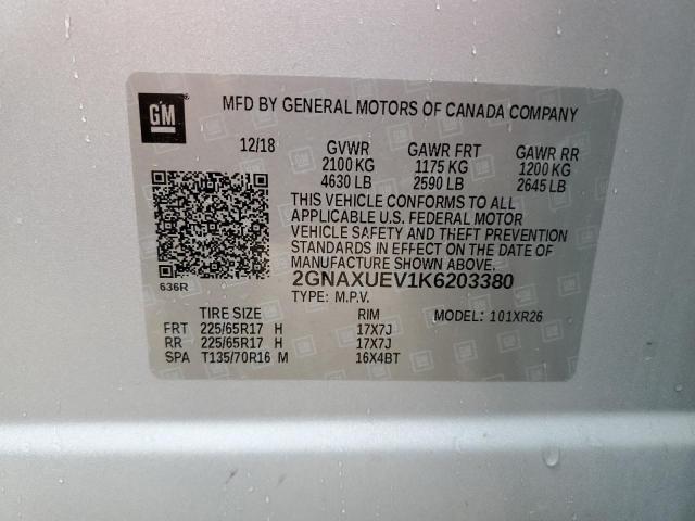 Photo 12 VIN: 2GNAXUEV1K6203380 - CHEVROLET EQUINOX LT 