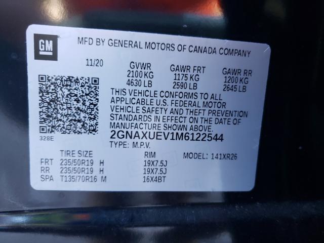 Photo 9 VIN: 2GNAXUEV1M6122544 - CHEVROLET EQUINOX LT 