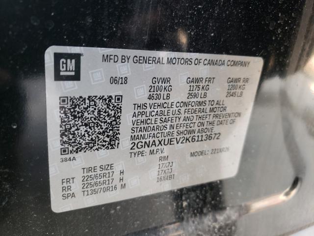 Photo 9 VIN: 2GNAXUEV2K6113672 - CHEVROLET EQUINOX LT 